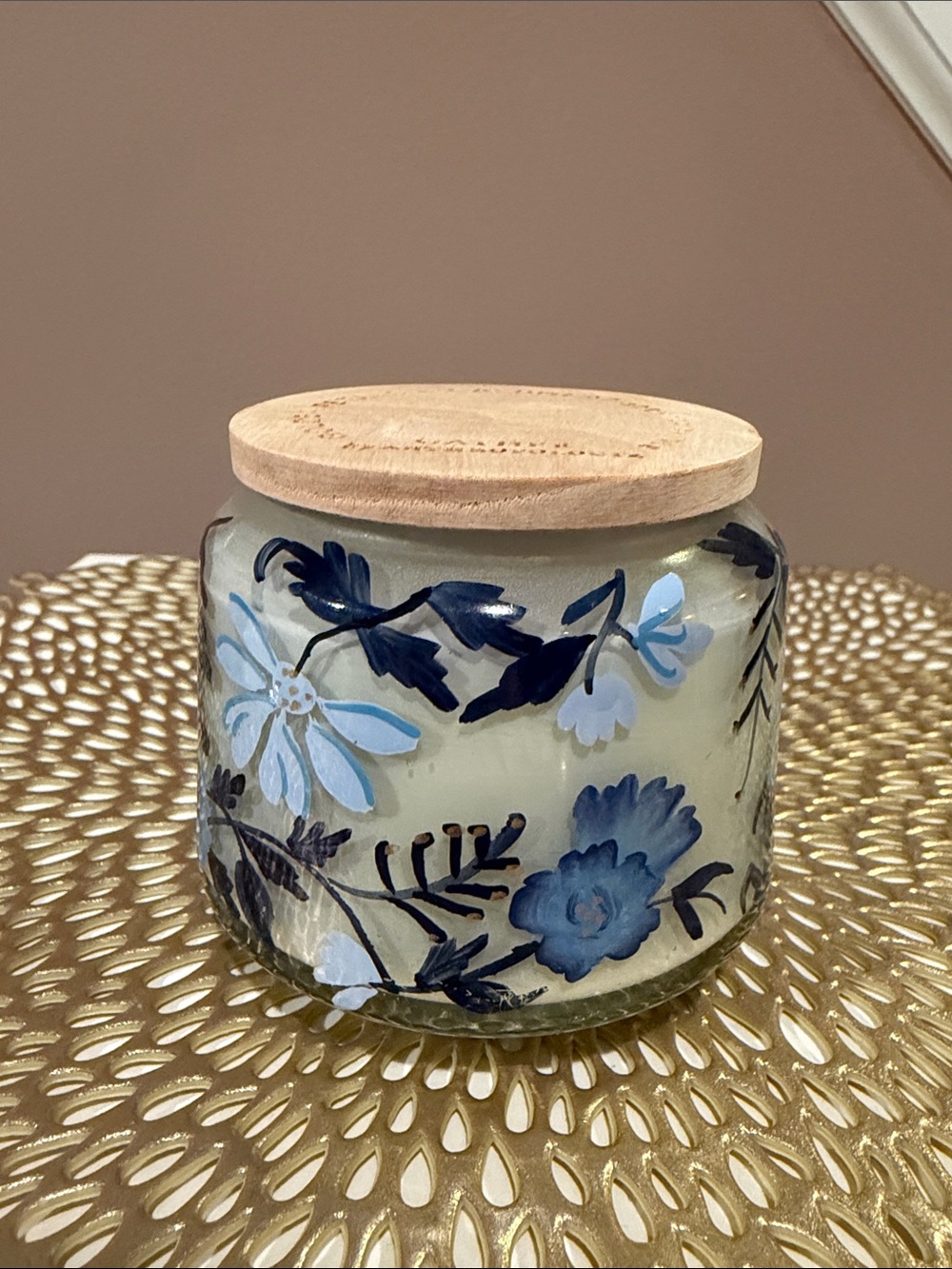 Anthropology Golden Petals & Cashmere Glass Jar Fragrance Candle